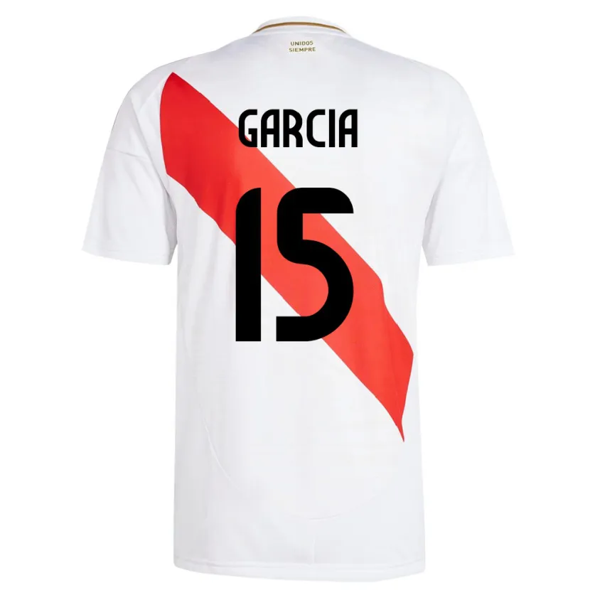 Danxen Män Peru Jonathan García #15 Vit Hemmatröja Matchtröjor 24-26 Tröjor T-Tröja
