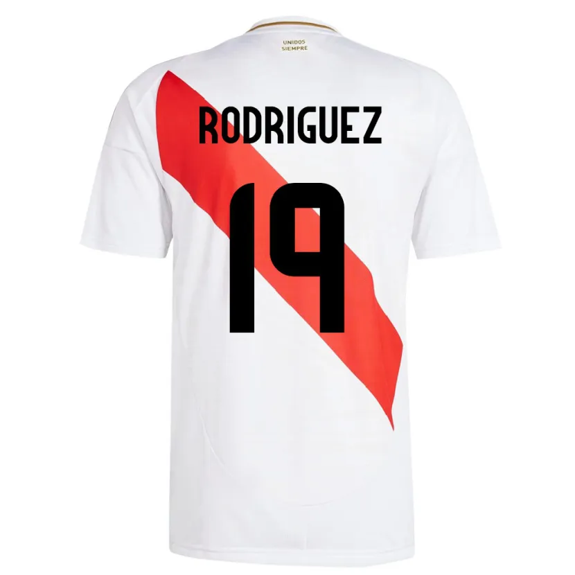 Danxen Män Peru Mateo Rodríguez #19 Vit Hemmatröja Matchtröjor 24-26 Tröjor T-Tröja