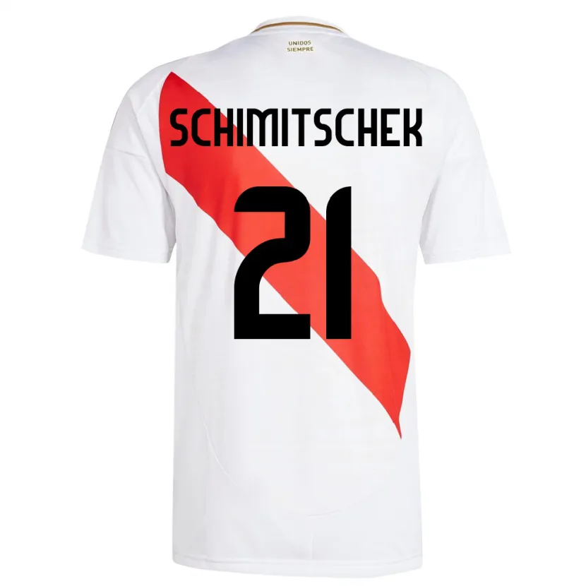 Danxen Män Peru Ian Schimitschek #21 Vit Hemmatröja Matchtröjor 24-26 Tröjor T-Tröja