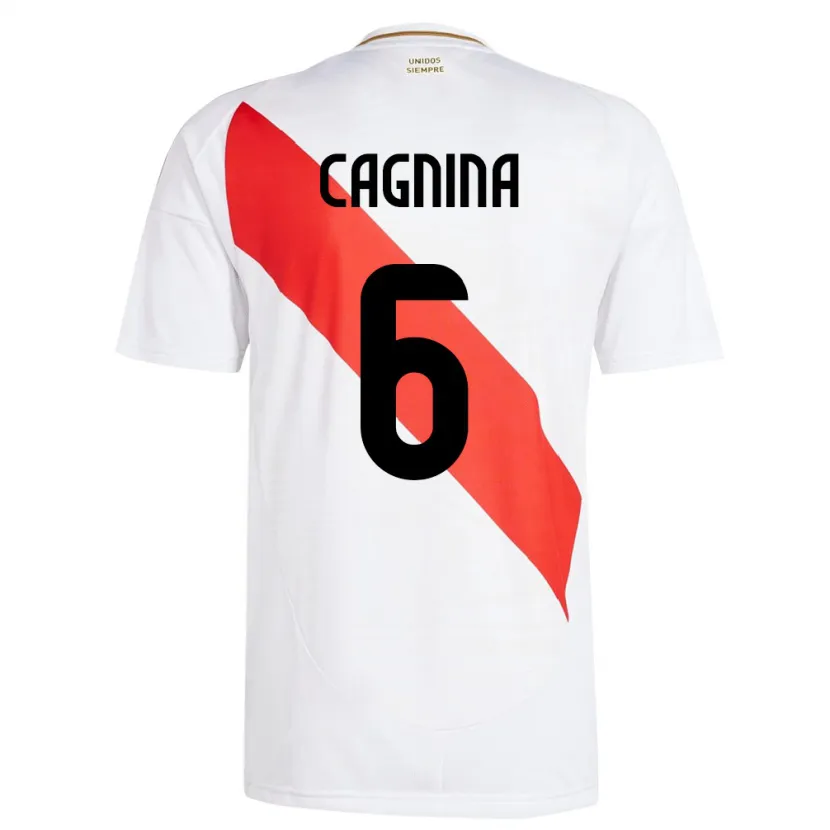 Danxen Män Peru Claudia Cagnina #6 Vit Hemmatröja Matchtröjor 24-26 Tröjor T-Tröja