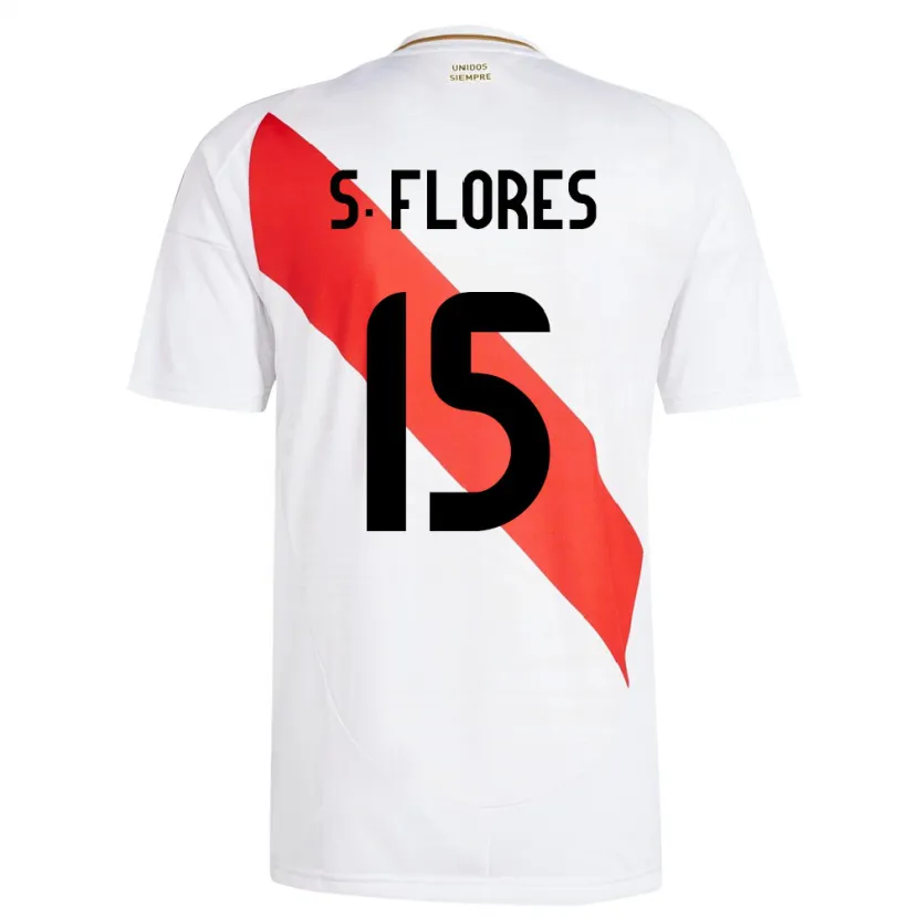 Danxen Män Peru Scarleth Flores #15 Vit Hemmatröja Matchtröjor 24-26 Tröjor T-Tröja