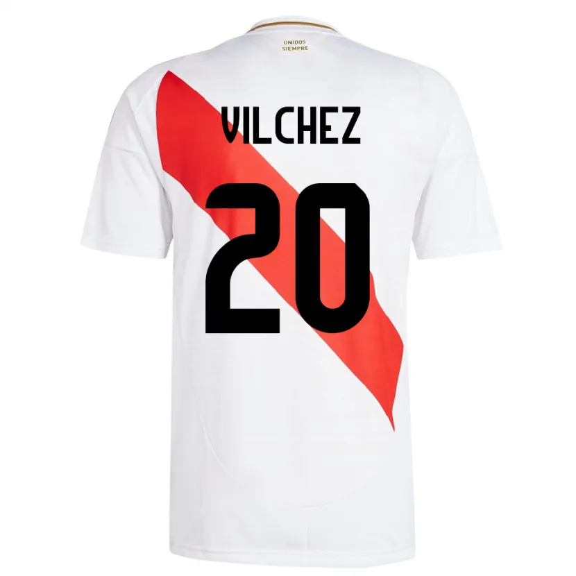 Danxen Män Peru Alondra Vílchez #20 Vit Hemmatröja Matchtröjor 24-26 Tröjor T-Tröja