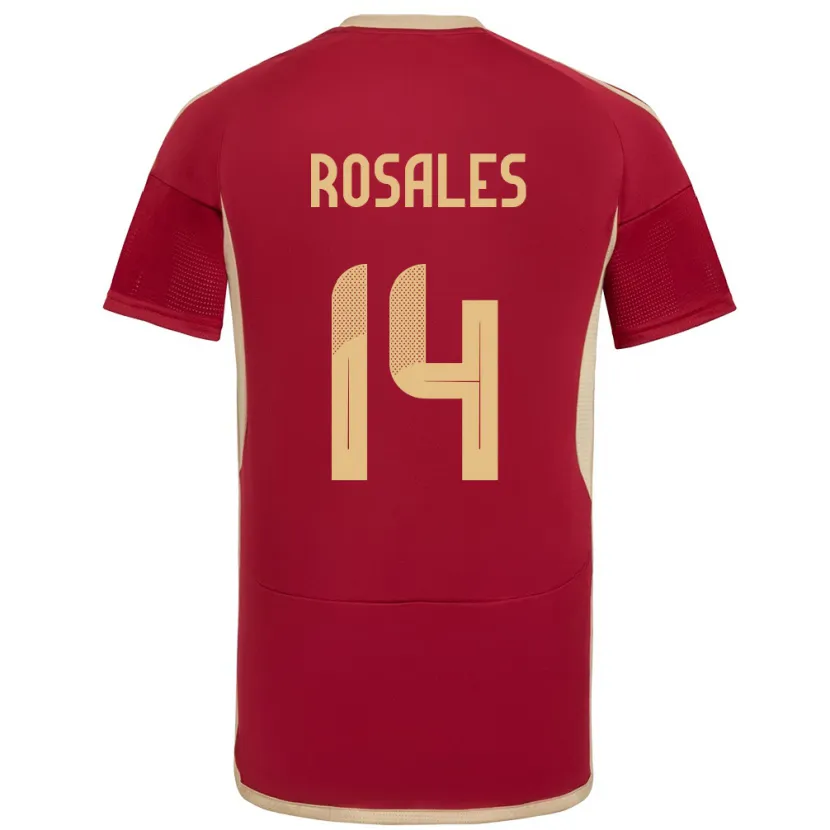 Danxen Män Venezuela Roberto Rosales #14 Bourgogne Hemmatröja Matchtröjor 24-26 Tröjor T-Tröja
