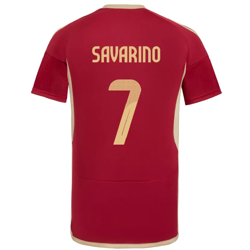 Danxen Män Venezuela Jefferson Savarino #7 Bourgogne Hemmatröja Matchtröjor 24-26 Tröjor T-Tröja