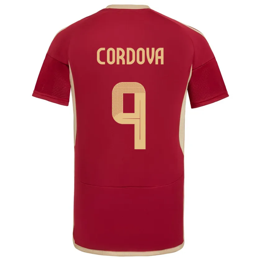 Danxen Män Venezuela Sergio Córdova #9 Bourgogne Hemmatröja Matchtröjor 24-26 Tröjor T-Tröja
