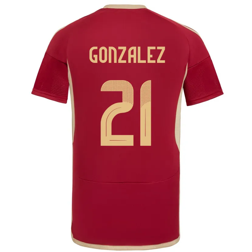 Danxen Män Venezuela Alexander González #21 Bourgogne Hemmatröja Matchtröjor 24-26 Tröjor T-Tröja