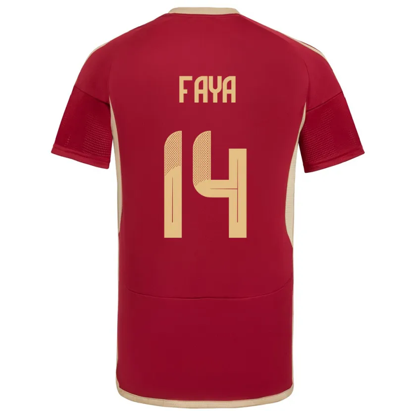 Danxen Män Venezuela Carlos Faya #14 Bourgogne Hemmatröja Matchtröjor 24-26 Tröjor T-Tröja