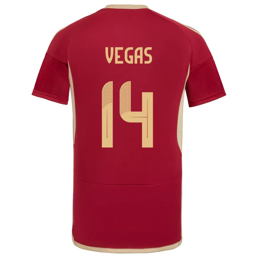 Danxen Män Venezuela Miguel Vegas #14 Bourgogne Hemmatröja Matchtröjor 24-26 Tröjor T-Tröja