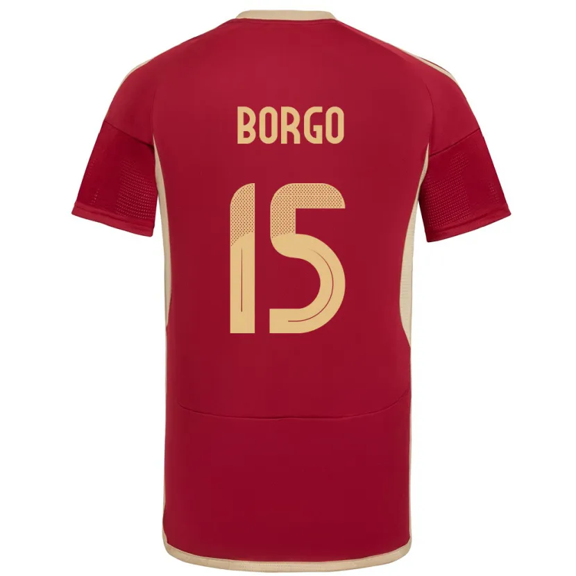 Danxen Män Venezuela Ángel Borgo #15 Bourgogne Hemmatröja Matchtröjor 24-26 Tröjor T-Tröja