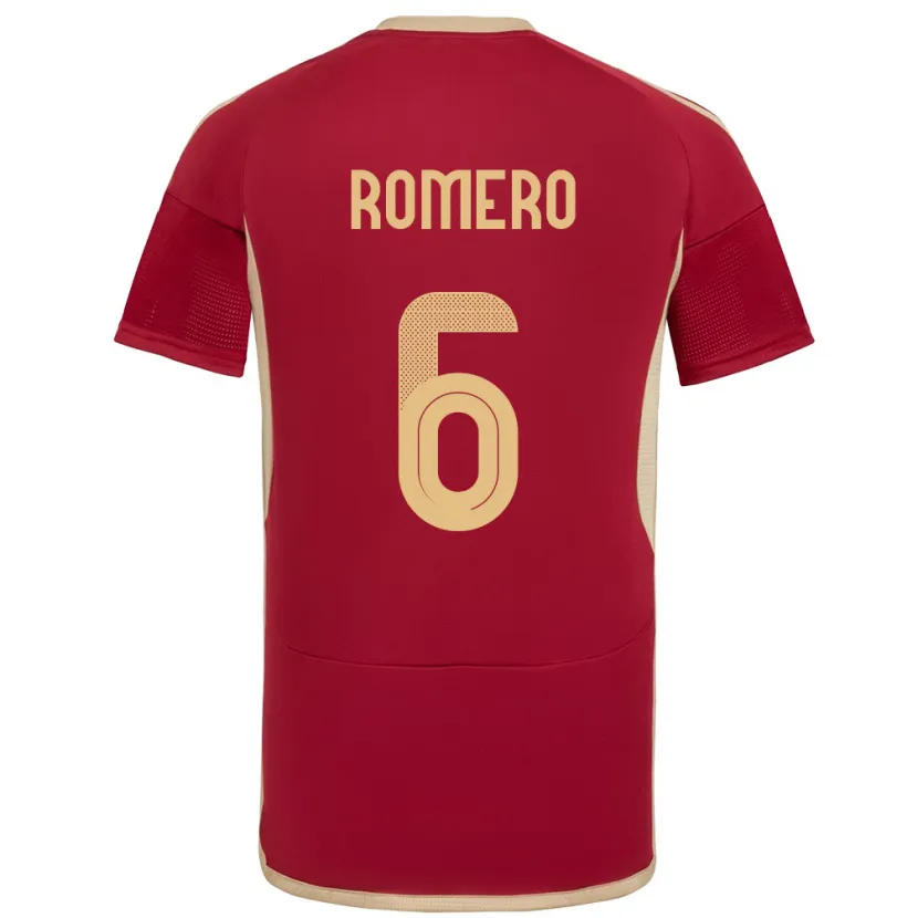 Danxen Män Venezuela Michelle Romero #6 Bourgogne Hemmatröja Matchtröjor 24-26 Tröjor T-Tröja