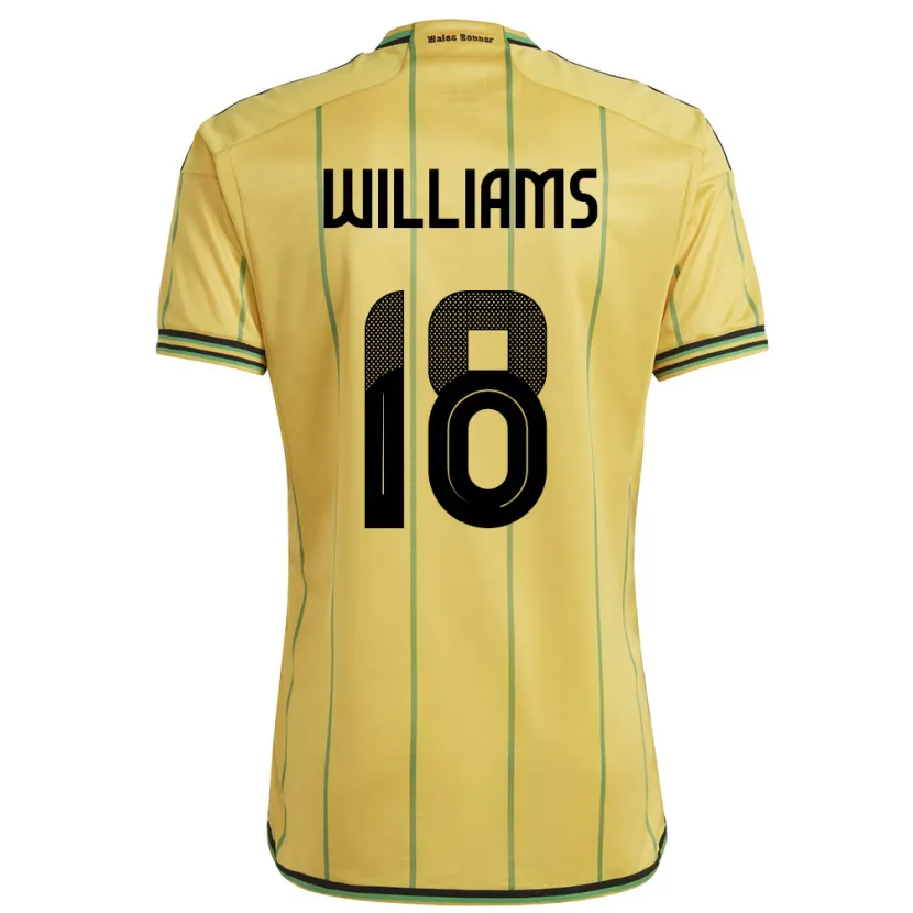 Danxen Män Jamaica Romario Williams #18 Gul Hemmatröja Matchtröjor 24-26 Tröjor T-Tröja