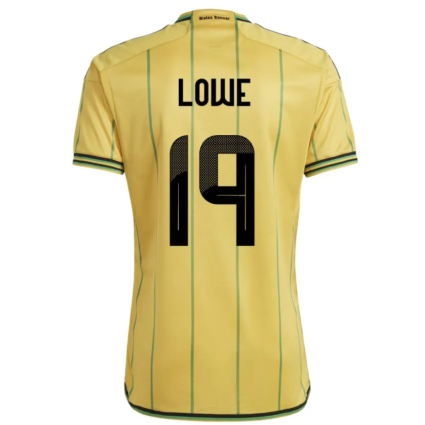 Danxen Män Jamaica Jamal Lowe #19 Gul Hemmatröja Matchtröjor 24-26 Tröjor T-Tröja