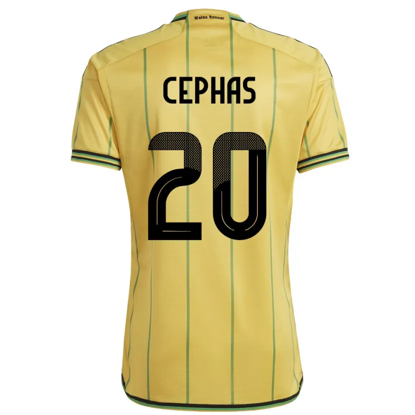 Danxen Män Jamaica Renaldo Cephas #20 Gul Hemmatröja Matchtröjor 24-26 Tröjor T-Tröja