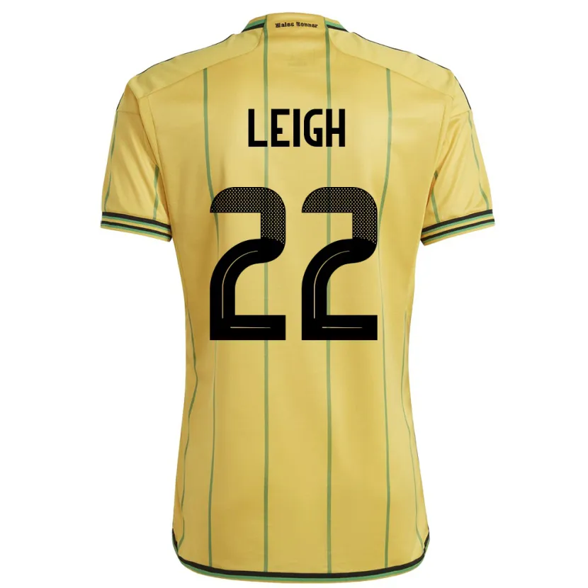 Danxen Män Jamaica Greg Leigh #22 Gul Hemmatröja Matchtröjor 24-26 Tröjor T-Tröja
