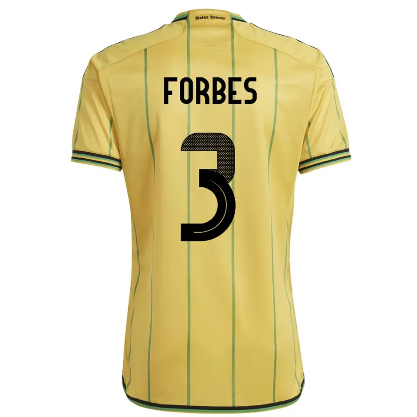 Danxen Män Jamaica Michael Forbes #3 Gul Hemmatröja Matchtröjor 24-26 Tröjor T-Tröja