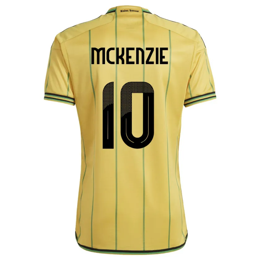 Danxen Män Jamaica Denzel Mckenzie #10 Gul Hemmatröja Matchtröjor 24-26 Tröjor T-Tröja