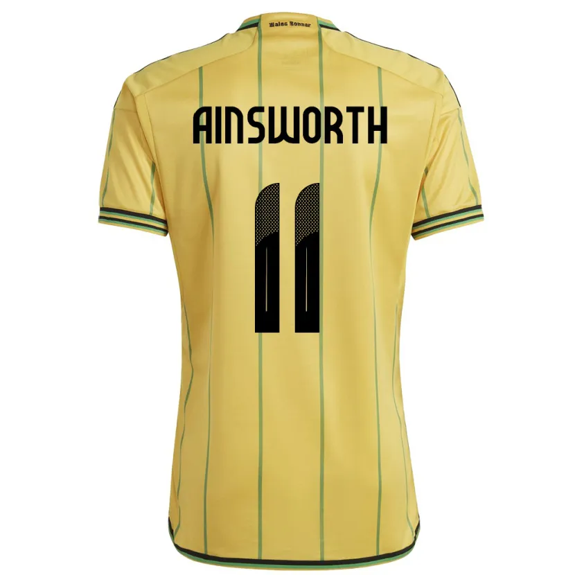 Danxen Män Jamaica Christopher Ainsworth #11 Gul Hemmatröja Matchtröjor 24-26 Tröjor T-Tröja
