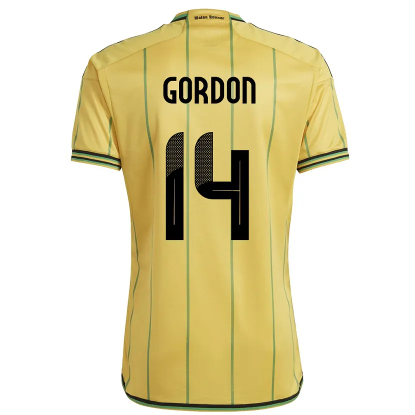 Danxen Män Jamaica Ashton Gordon #14 Gul Hemmatröja Matchtröjor 24-26 Tröjor T-Tröja