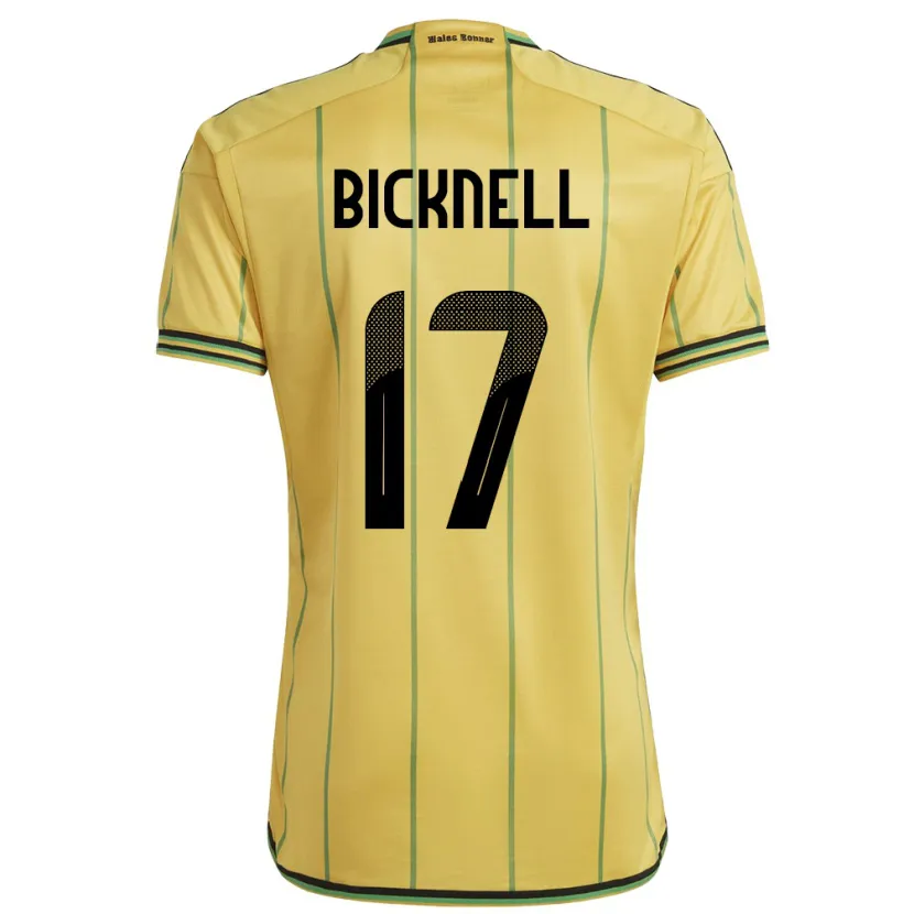 Danxen Män Jamaica Alexander Bicknell #17 Gul Hemmatröja Matchtröjor 24-26 Tröjor T-Tröja