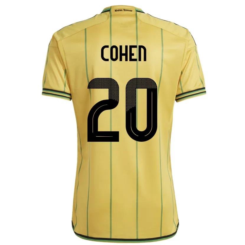 Danxen Män Jamaica Dunsting Cohen #20 Gul Hemmatröja Matchtröjor 24-26 Tröjor T-Tröja