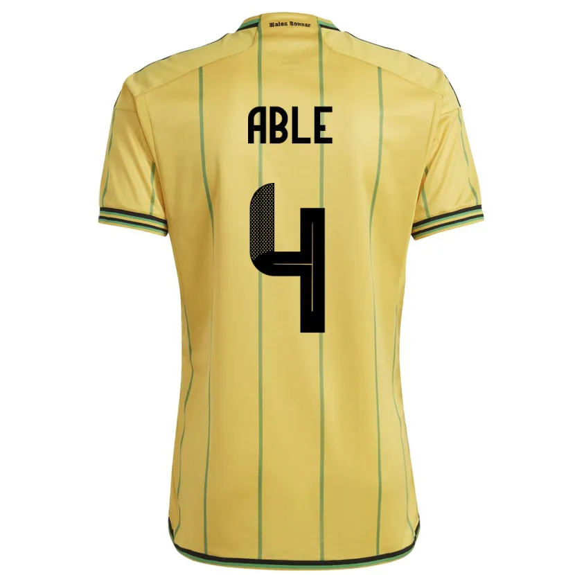 Danxen Män Jamaica Nevillegail Able #4 Gul Hemmatröja Matchtröjor 24-26 Tröjor T-Tröja
