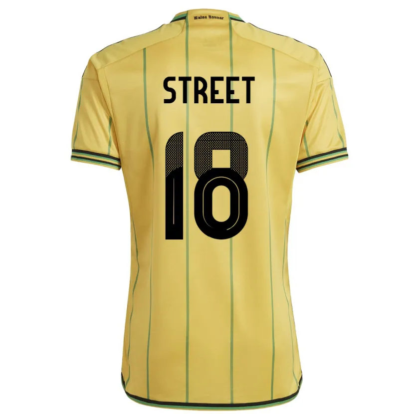 Danxen Män Jamaica Sydnie Street #18 Gul Hemmatröja Matchtröjor 24-26 Tröjor T-Tröja