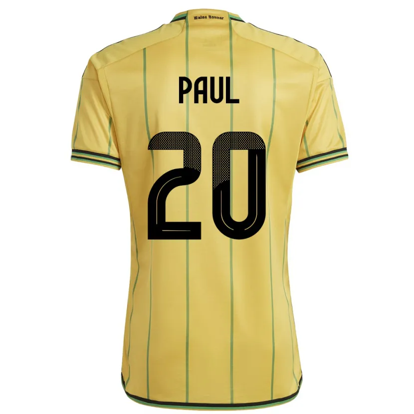 Danxen Män Jamaica Lachante Paul #20 Gul Hemmatröja Matchtröjor 24-26 Tröjor T-Tröja