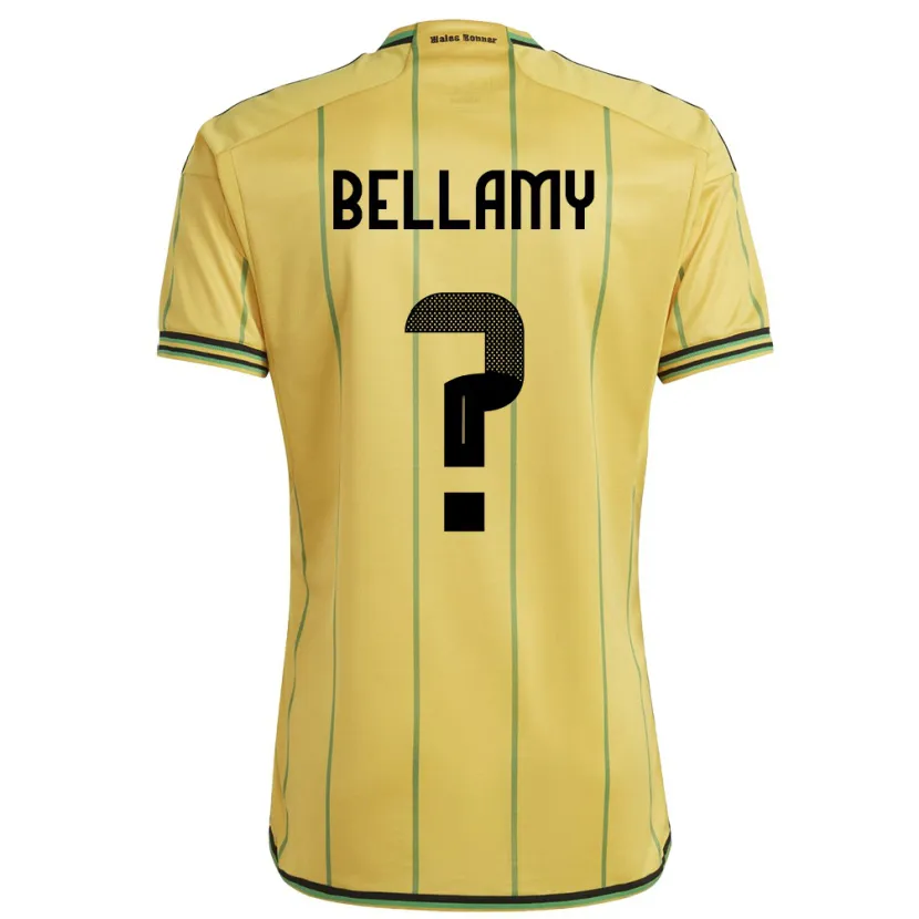 Danxen Män Jamaica Sydney Bellamy #0 Gul Hemmatröja Matchtröjor 24-26 Tröjor T-Tröja