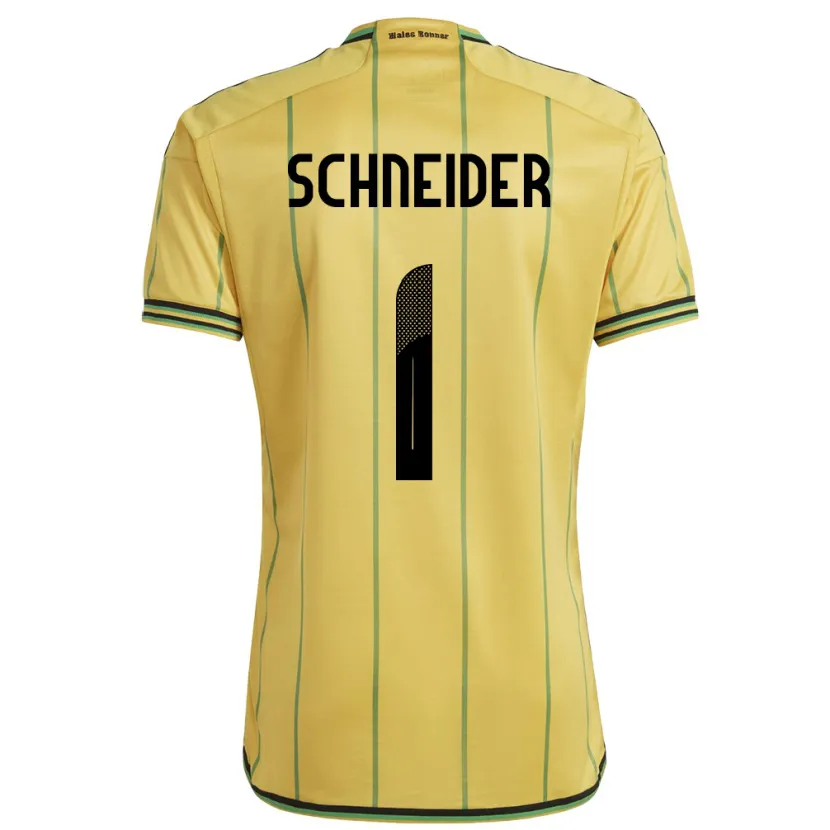 Danxen Män Jamaica Sydney Schneider #1 Gul Hemmatröja Matchtröjor 24-26 Tröjor T-Tröja