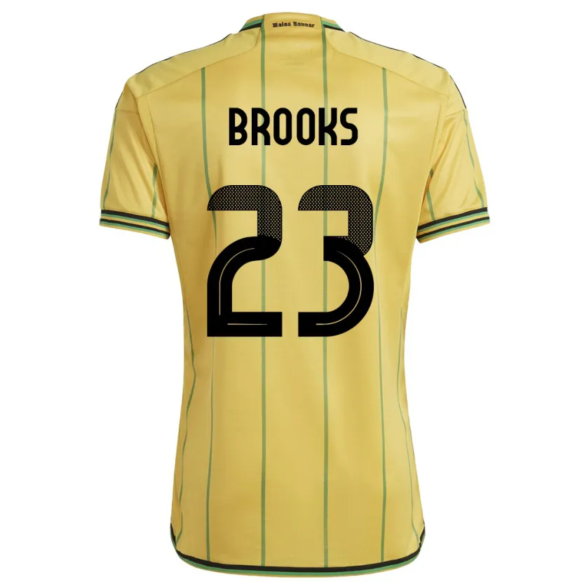 Danxen Män Jamaica Liya Brooks #23 Gul Hemmatröja Matchtröjor 24-26 Tröjor T-Tröja