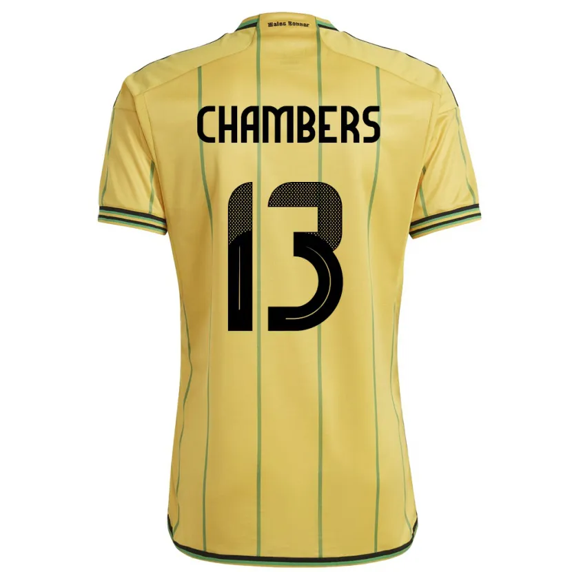 Danxen Män Jamaica Chris-Ann Chambers #13 Gul Hemmatröja Matchtröjor 24-26 Tröjor T-Tröja