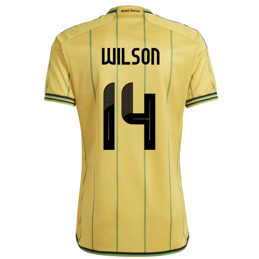 Danxen Män Jamaica Siobhan Wilson #14 Gul Hemmatröja Matchtröjor 24-26 Tröjor T-Tröja