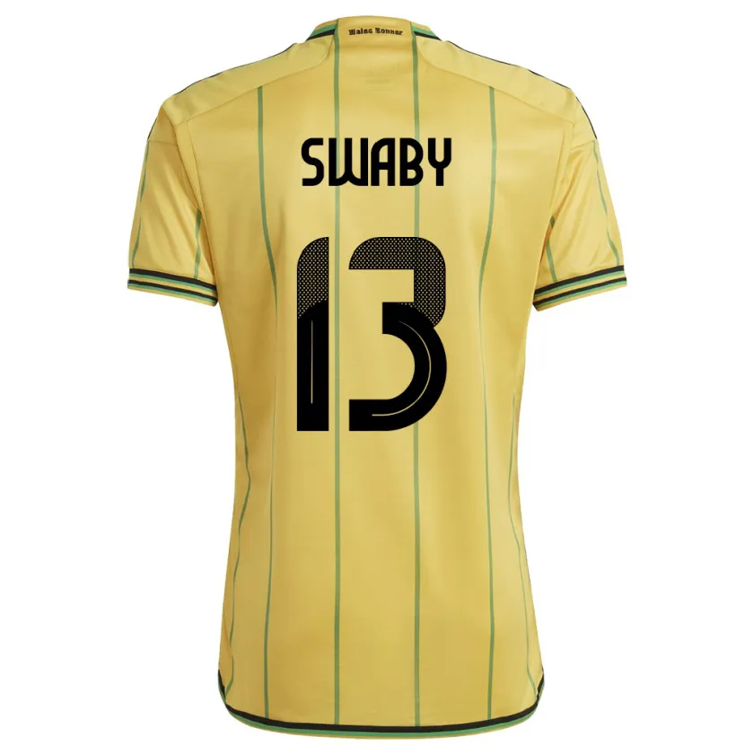 Danxen Män Jamaica Allyson Swaby #13 Gul Hemmatröja Matchtröjor 24-26 Tröjor T-Tröja