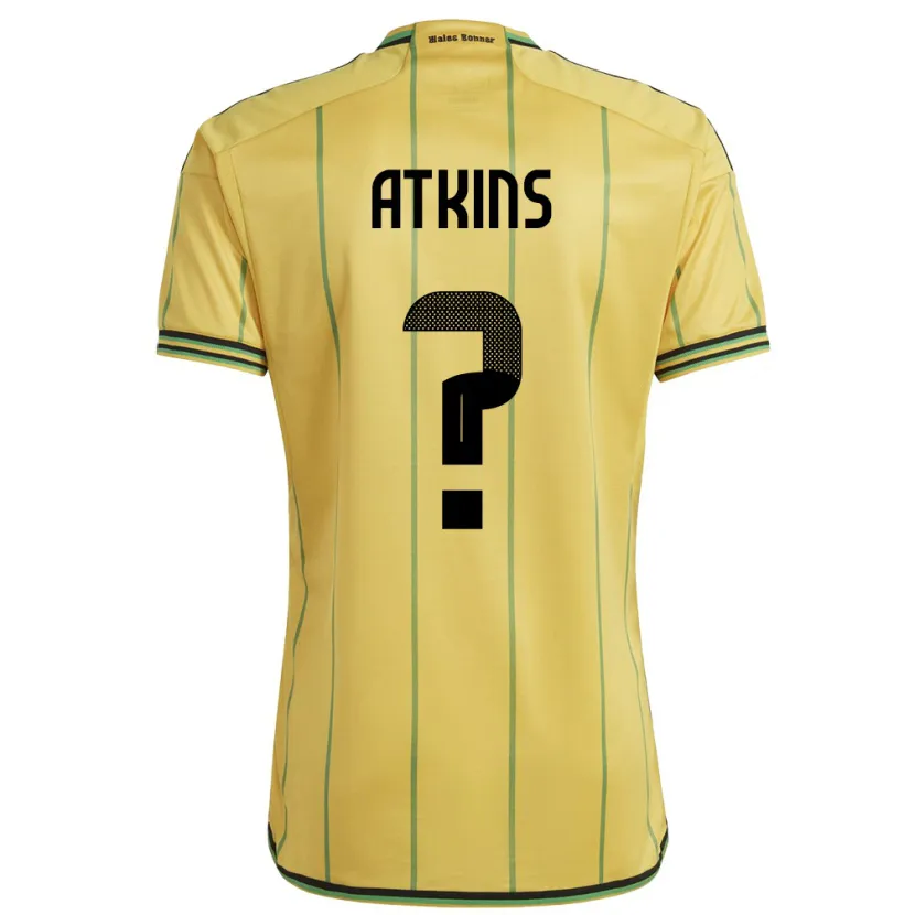 Danxen Män Jamaica Maliah Atkins #0 Gul Hemmatröja Matchtröjor 24-26 Tröjor T-Tröja