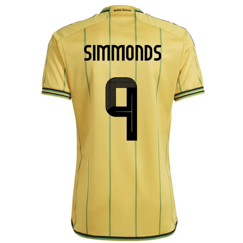 Danxen Män Jamaica Kameron Simmonds #9 Gul Hemmatröja Matchtröjor 24-26 Tröjor T-Tröja