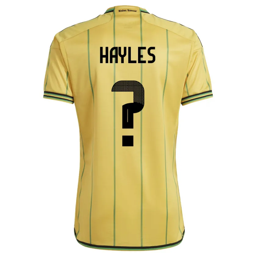 Danxen Män Jamaica Shania Hayles #0 Gul Hemmatröja Matchtröjor 24-26 Tröjor T-Tröja