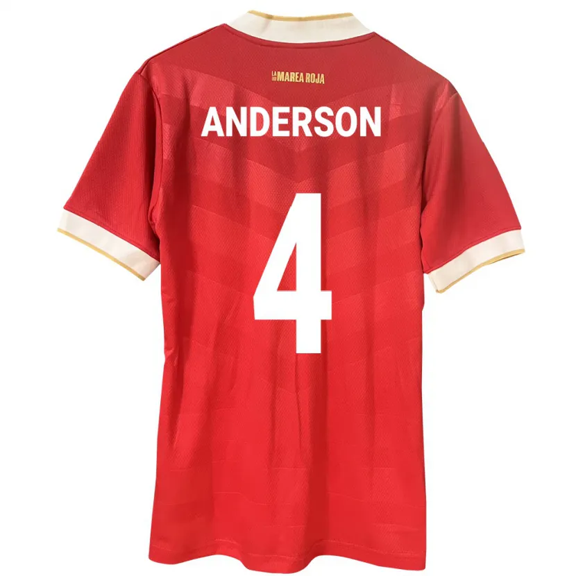 Danxen Män Panama Eduardo Anderson #4 Röd Hemmatröja Matchtröjor 24-26 Tröjor T-Tröja