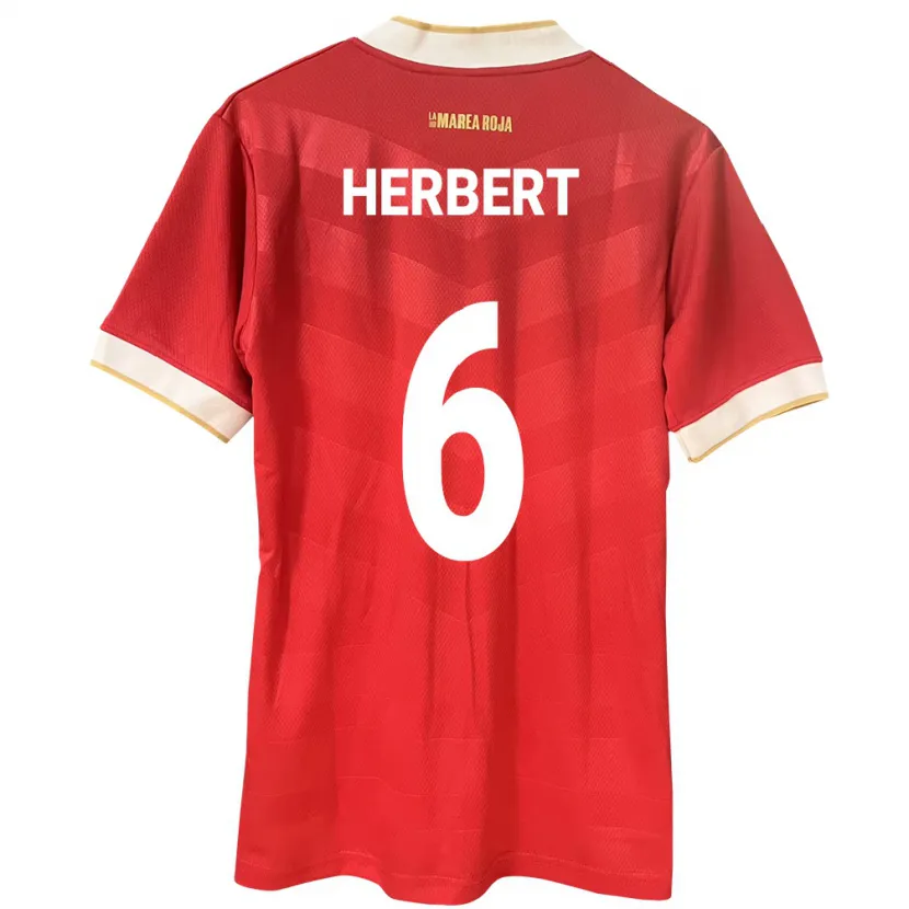 Danxen Män Panama Giovany Herbert #6 Röd Hemmatröja Matchtröjor 24-26 Tröjor T-Tröja