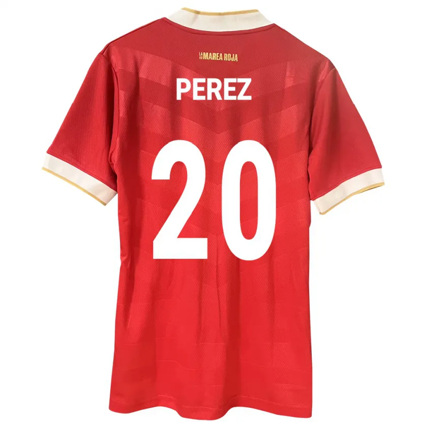 Danxen Män Panama Blas Pérez #20 Röd Hemmatröja Matchtröjor 24-26 Tröjor T-Tröja