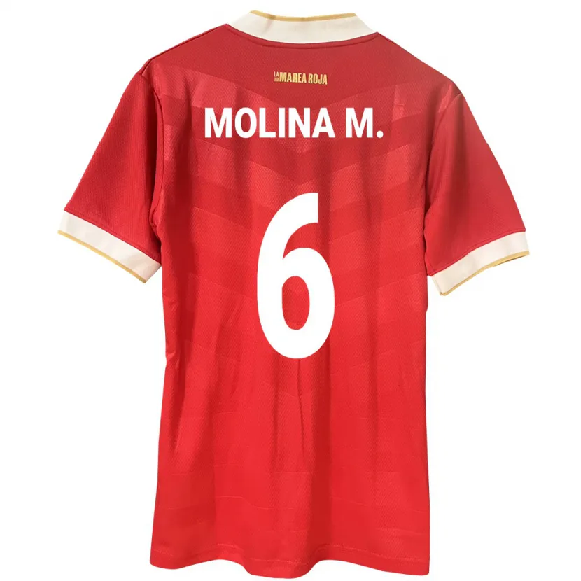 Danxen Män Panama Mariana Molina #6 Röd Hemmatröja Matchtröjor 24-26 Tröjor T-Tröja