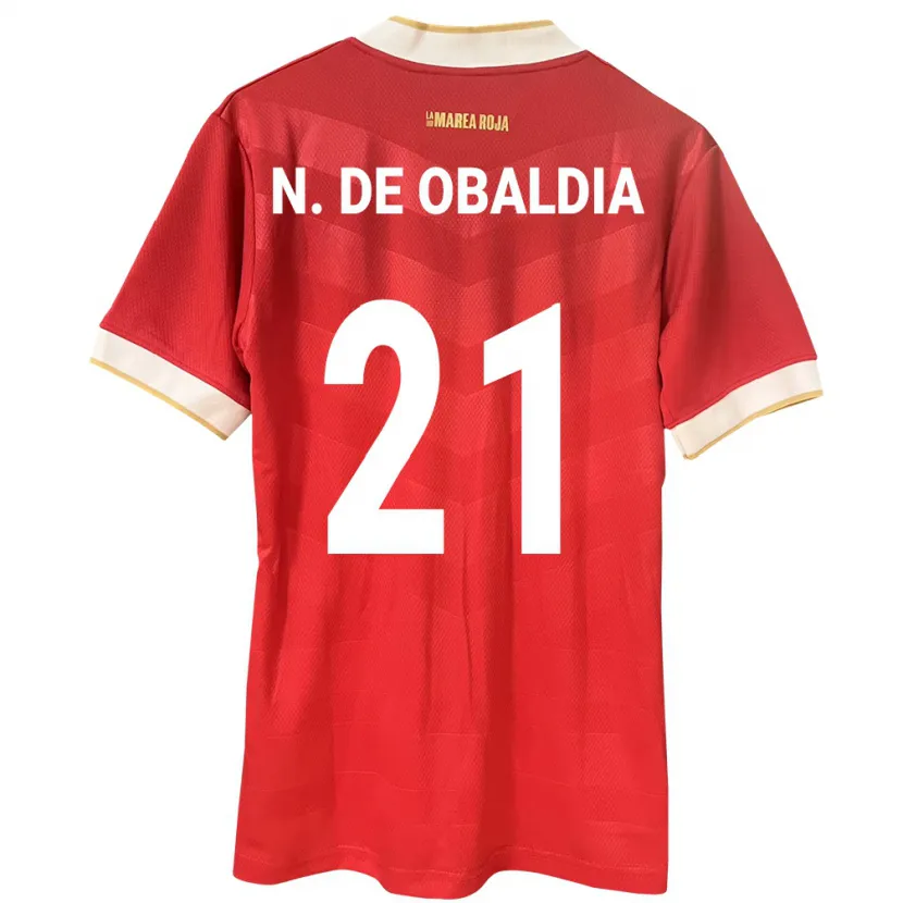 Danxen Män Panama Nicole De Obaldía #21 Röd Hemmatröja Matchtröjor 24-26 Tröjor T-Tröja