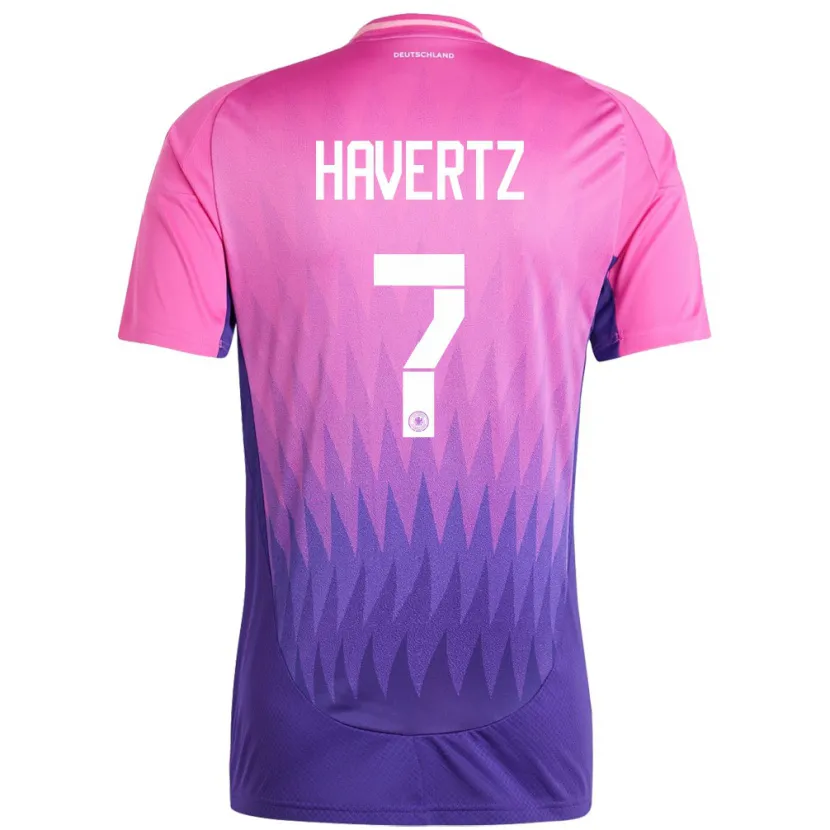 Danxen Män Tyskland Kai Havertz #7 Rosa Lila Bortatröja Matchtröjor 24-26 Tröjor T-Tröja