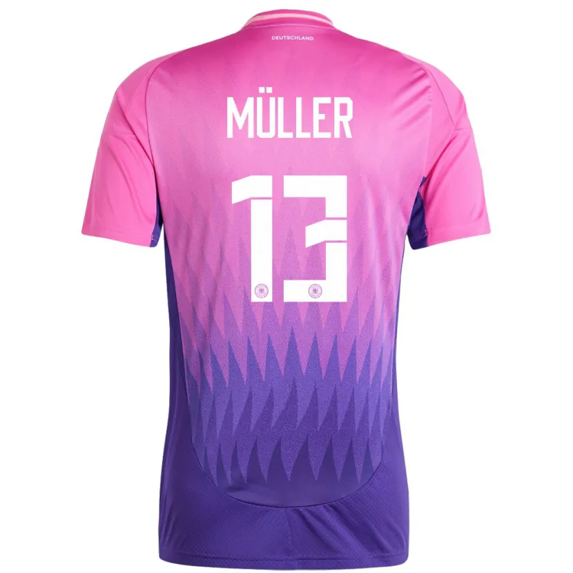 Danxen Män Tyskland Thomas Muller #13 Rosa Lila Bortatröja Matchtröjor 24-26 Tröjor T-Tröja