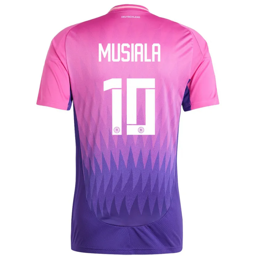 Danxen Män Tyskland Jamal Musiala #10 Rosa Lila Bortatröja Matchtröjor 24-26 Tröjor T-Tröja