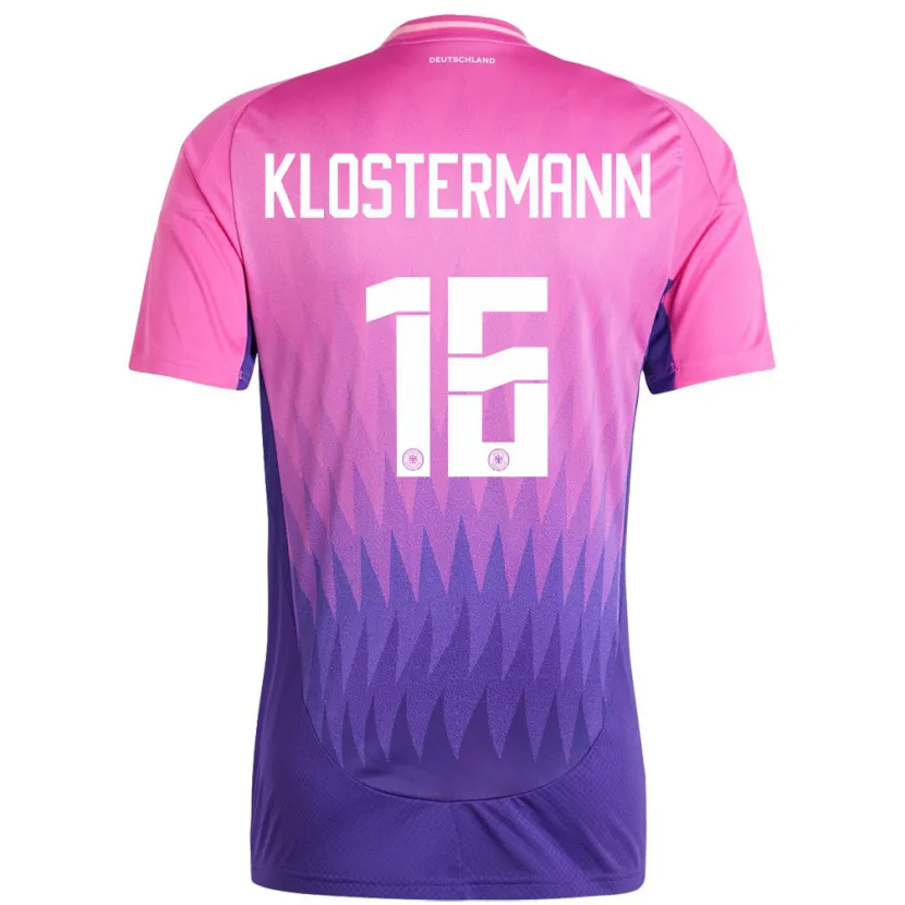 Danxen Män Tyskland Lukas Klostermann #16 Rosa Lila Bortatröja Matchtröjor 24-26 Tröjor T-Tröja