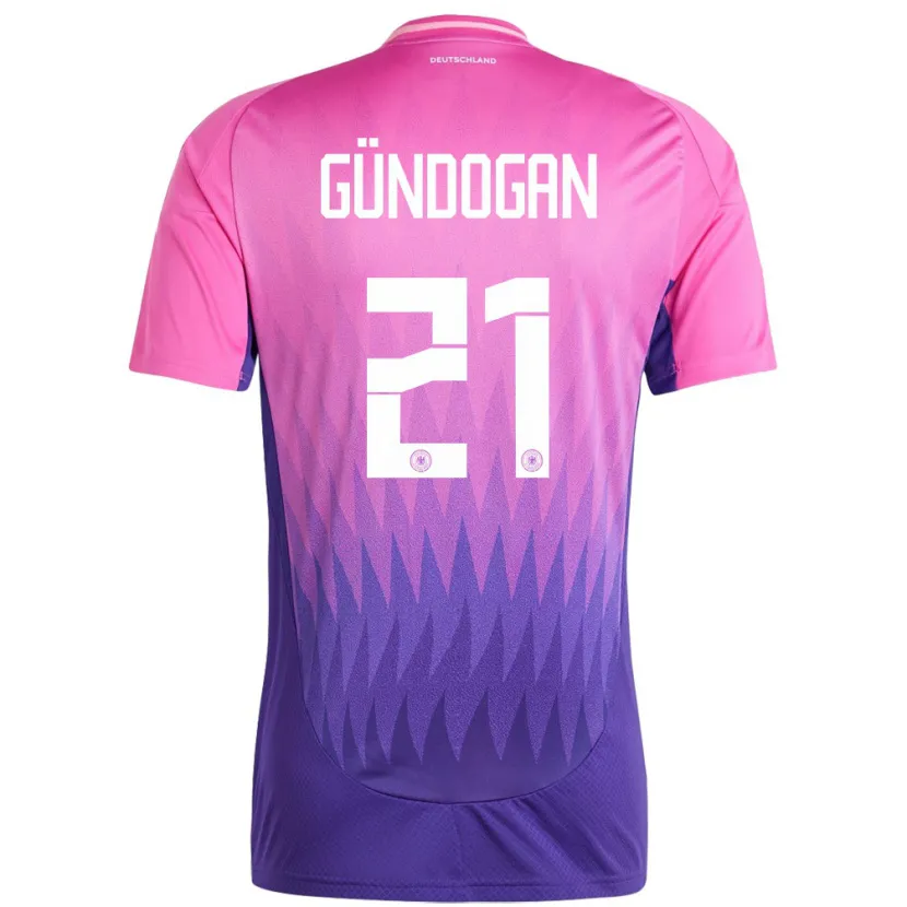 Danxen Män Tyskland Ilkay Gundogan #21 Rosa Lila Bortatröja Matchtröjor 24-26 Tröjor T-Tröja
