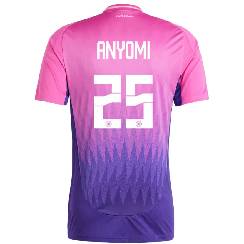 Danxen Män Tyskland Nicole Anyomi #25 Rosa Lila Bortatröja Matchtröjor 24-26 Tröjor T-Tröja