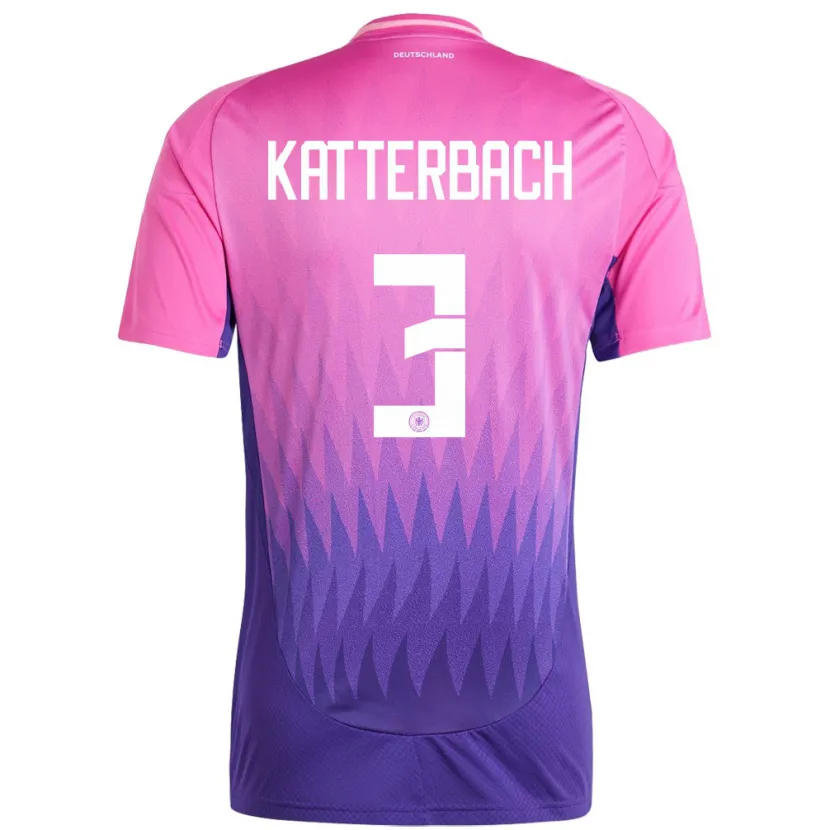 Danxen Män Tyskland Noah Katterbach #3 Rosa Lila Bortatröja Matchtröjor 24-26 Tröjor T-Tröja