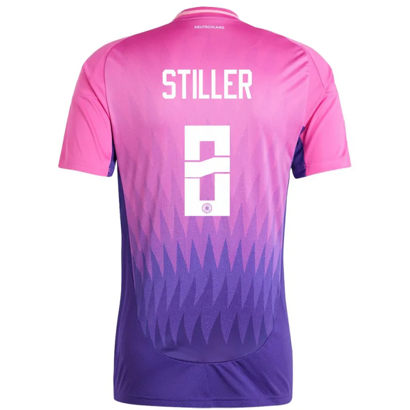 Danxen Män Tyskland Angelo Stiller #8 Rosa Lila Bortatröja Matchtröjor 24-26 Tröjor T-Tröja