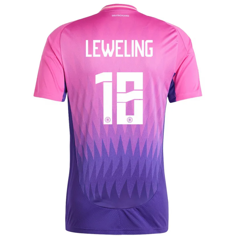 Danxen Män Tyskland Jamie Leweling #18 Rosa Lila Bortatröja Matchtröjor 24-26 Tröjor T-Tröja